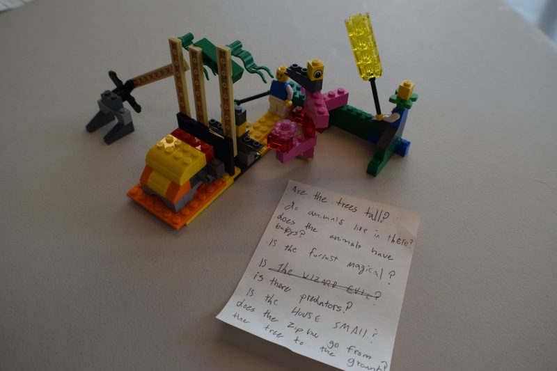 A larger model beside a handwritten question sheet
